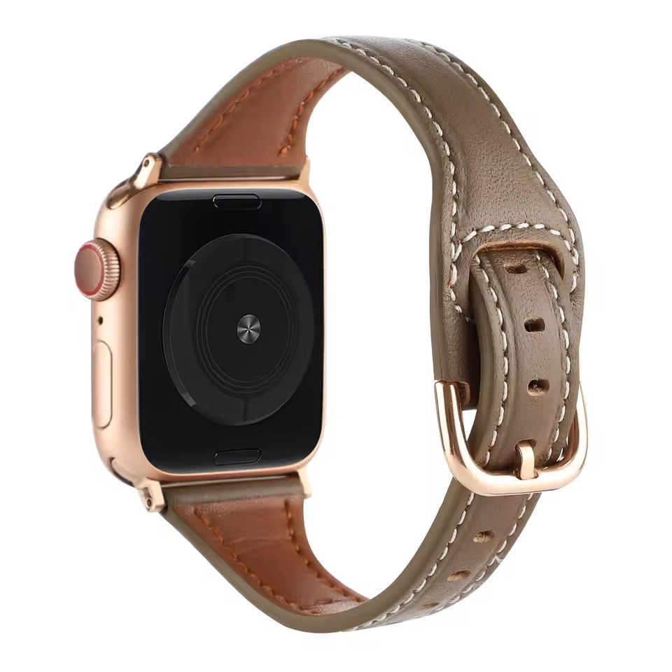 Ateelage Women Slim Leather Strap for Apple Watch
