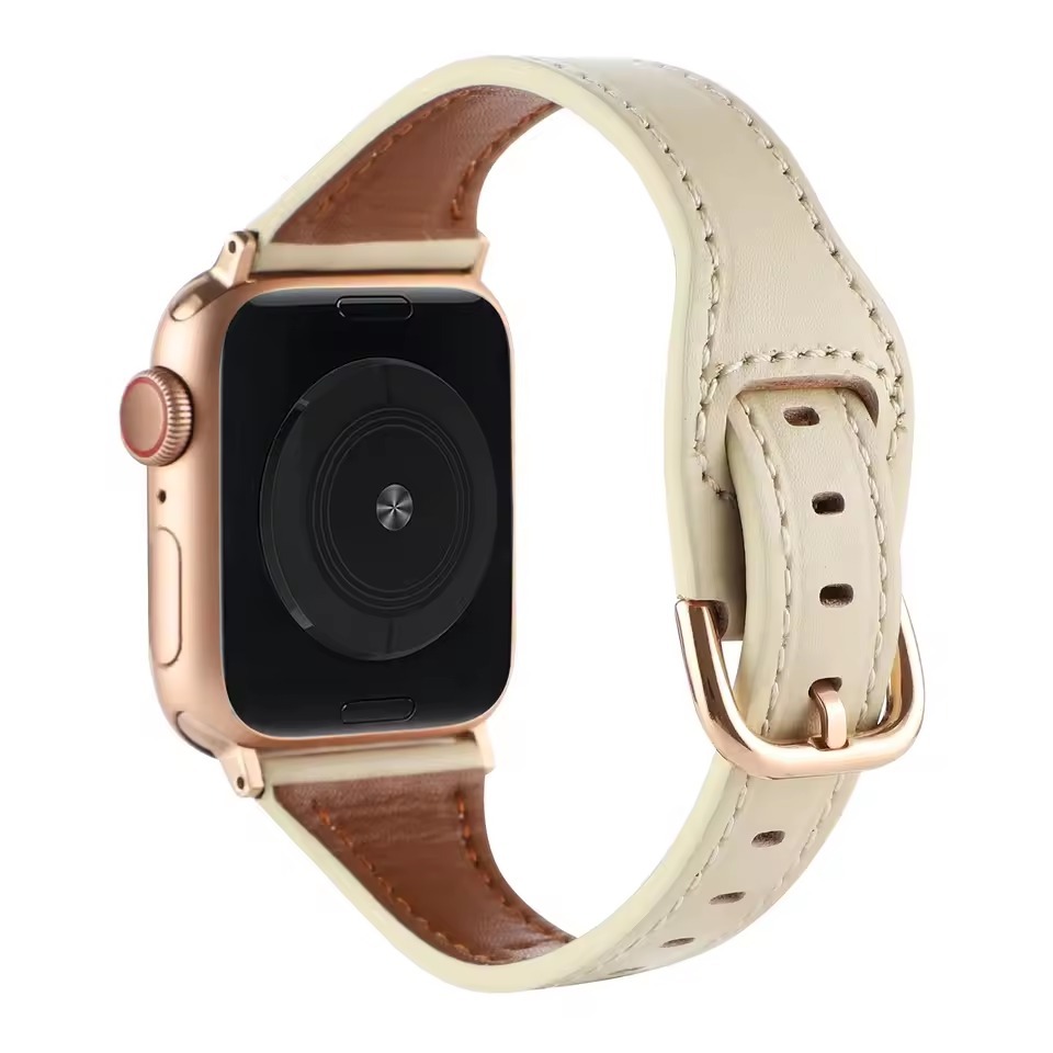 Ateelage Women Slim Leather Strap for Apple Watch