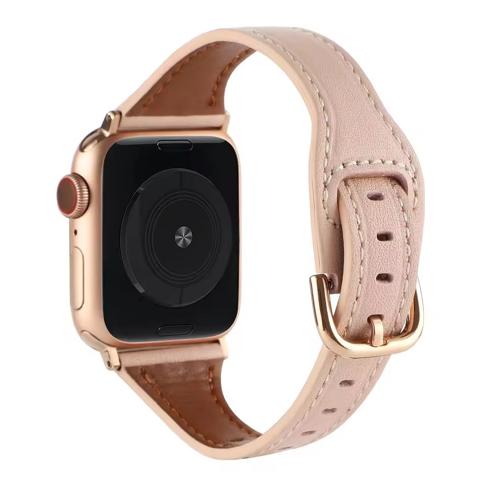 Ateelage Women Slim Leather Strap for Apple Watch