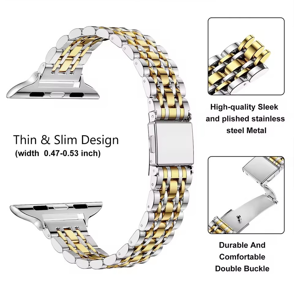 Slim SolidSteel Stainless Steel Strap for Apple Watch