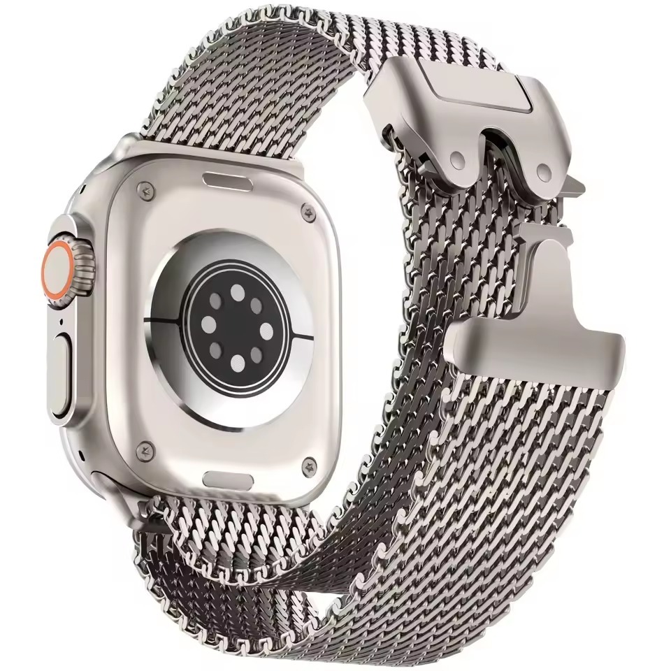 SnapLock Mesh Milanese Stainless Steel Strap for Apple Watch