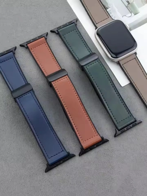 Image of Velvet Leather Magnetic Strap For Apple Watch