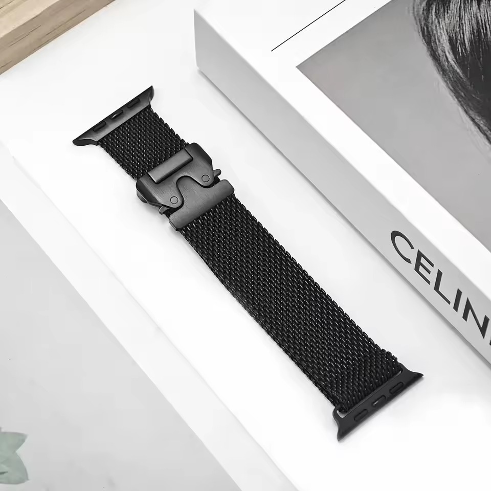 SnapLock Mesh Milanese Stainless Steel Strap for Apple Watch
