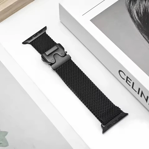 Image of SnapLock Mesh Milanese Stainless Steel Strap for Apple Watch
