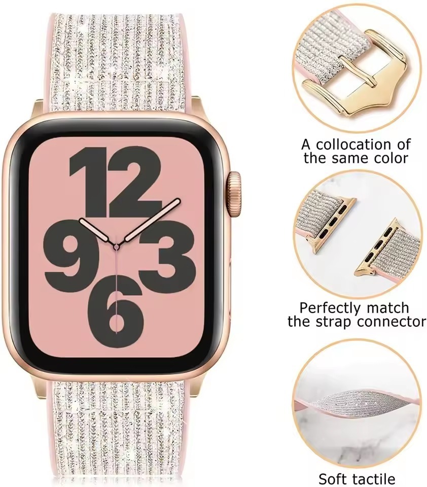 Glistening Glitter Silicone Strap for Apple Watch