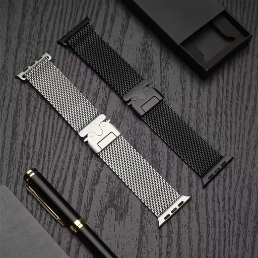 Image of SnapLock Mesh Milanese Stainless Steel Strap for Apple Watch
