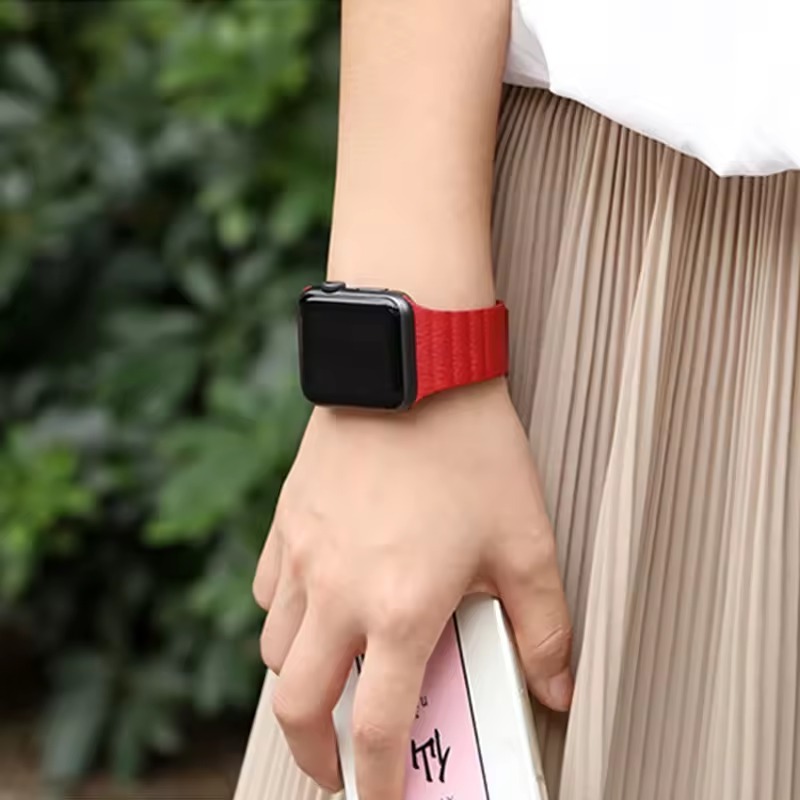 Leather Magnetic Textured Strap for Apple Watch