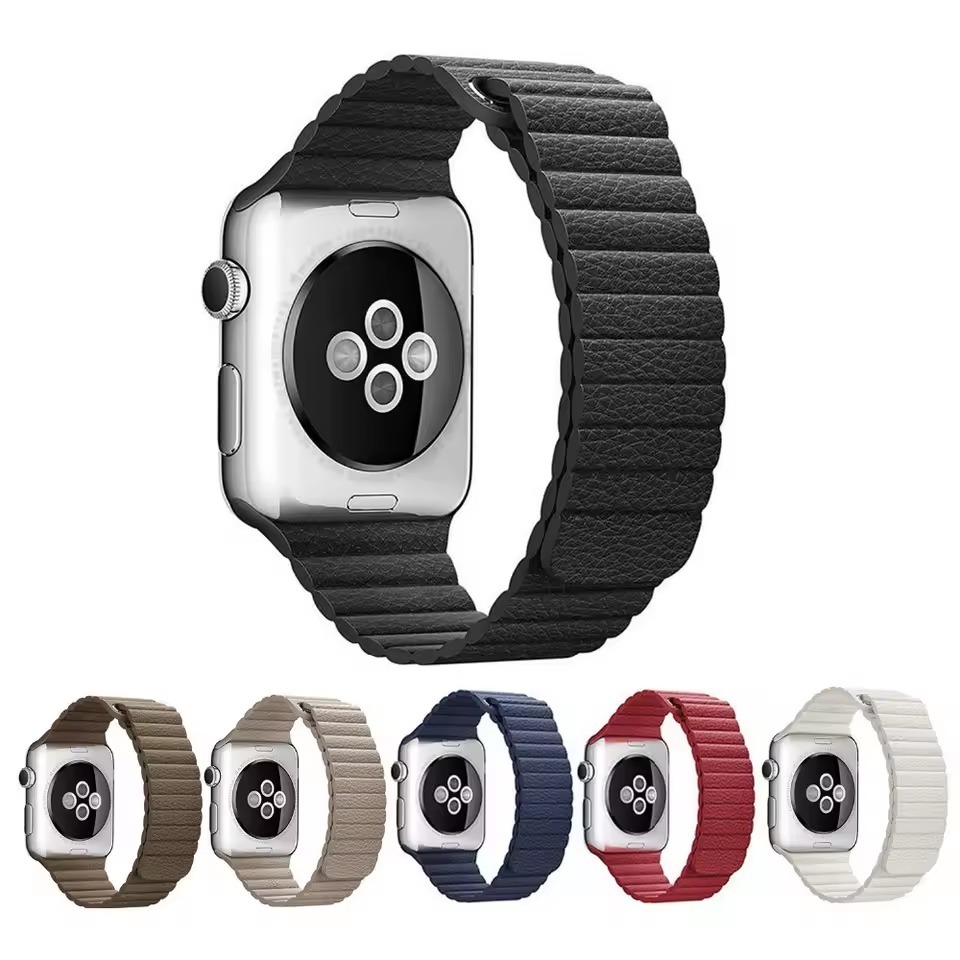 Leather Magnetic Textured Strap for Apple Watch