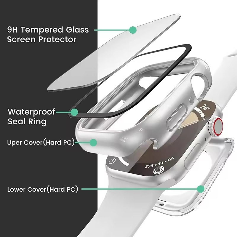 Protective HardCase with Tempered Glass for Apple Watch