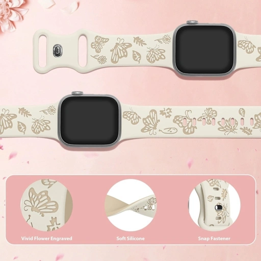 Image of Butterfly Two Tone Engraved Strap for Apple Watch