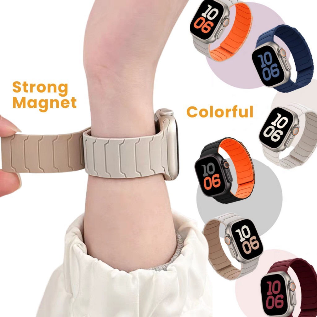 SnapLux Magnetic Silicone Strap For Apple Watch
