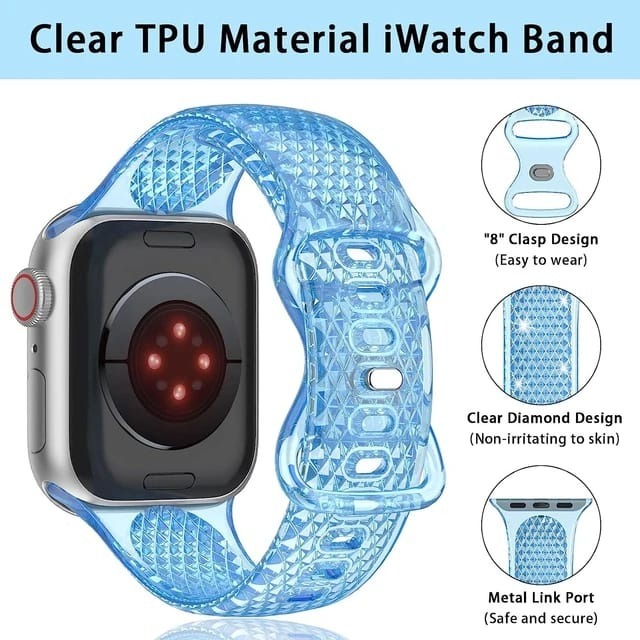 Crystal Transparent Silicone Strap For Apple Watch
