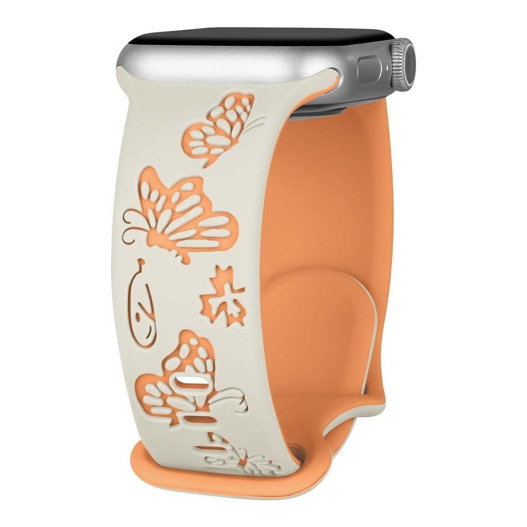 Butterfly Two Tone Engraved Strap for Apple Watch
