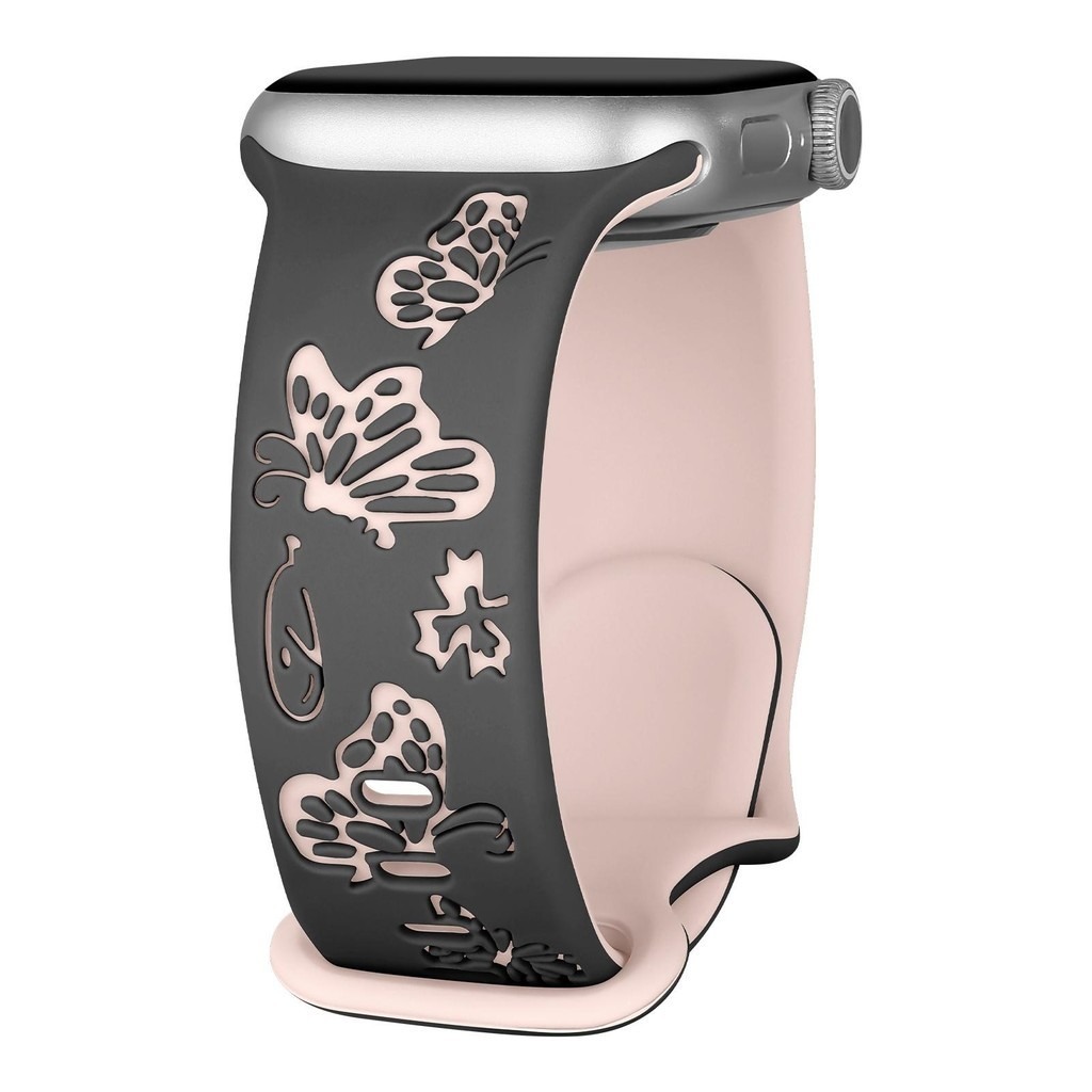 Butterfly Two Tone Engraved Strap for Apple Watch