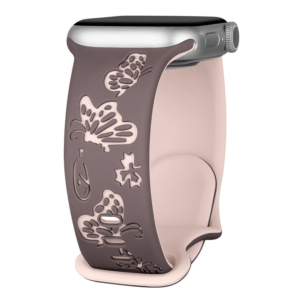 Butterfly Two Tone Engraved Strap for Apple Watch