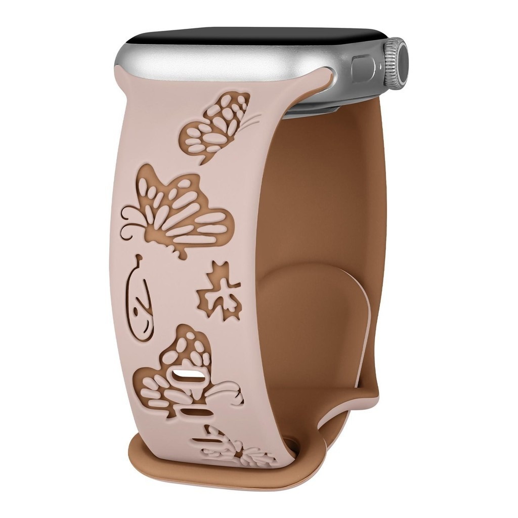Butterfly Two Tone Engraved Strap for Apple Watch