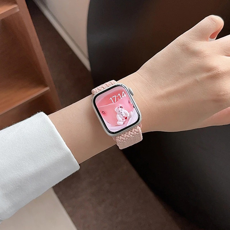 Braided Click-On Scrunchie Strap for Apple Watch