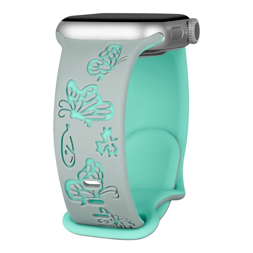 Butterfly Two Tone Engraved Strap for Apple Watch