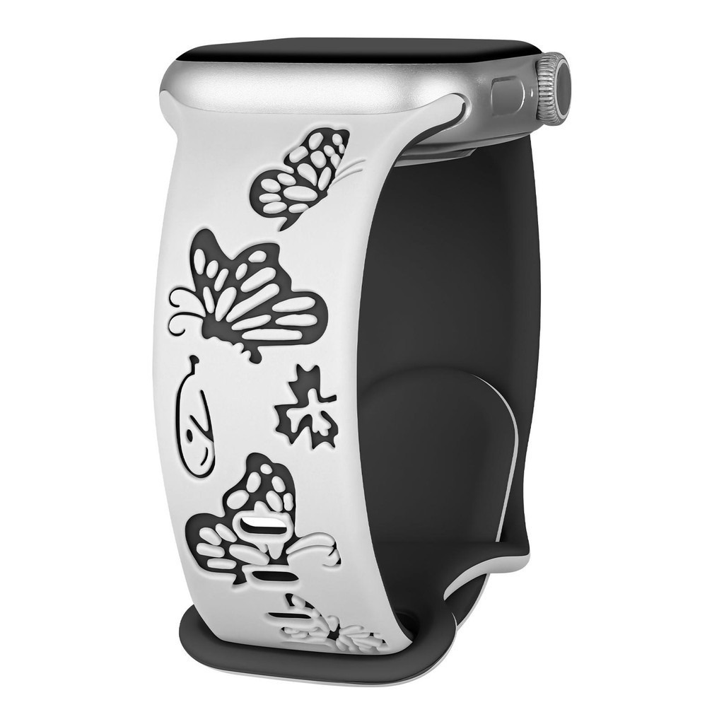 Butterfly Two Tone Engraved Strap for Apple Watch
