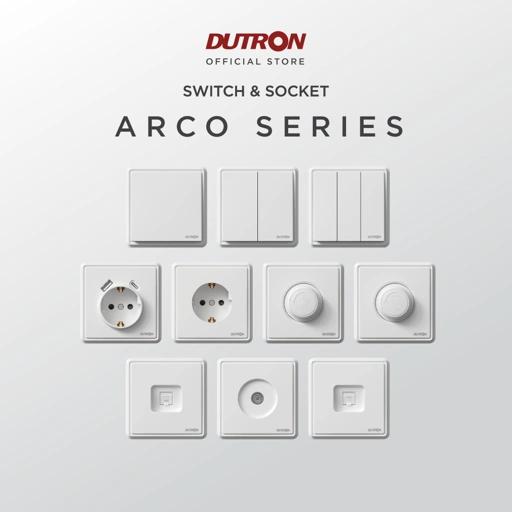 Image of DUTRON ARCO Series White Saklar / Cetekan Rumah / Saklar Hotel / Stop Kontak / Colokan Listrik / Stop Kontak Universal