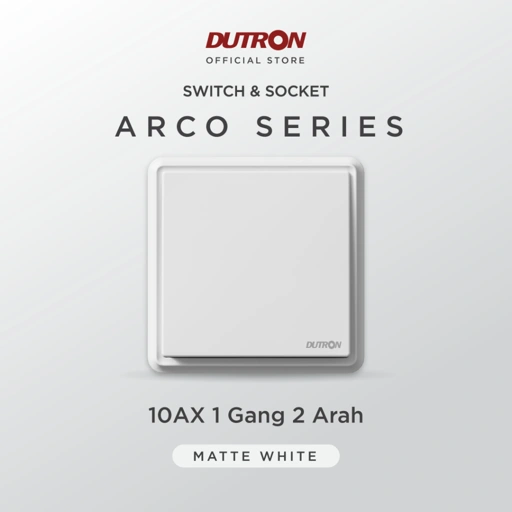 Image of DUTRON ARCO Series White Saklar 1 Gang 2 Arah