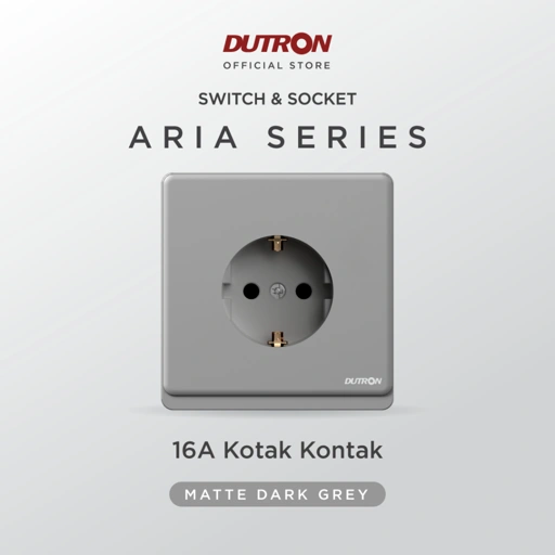 Image of DUTRON ARIA Series Dark Grey Stop Kontak - Colokan Listrik / Stop Kontak Minimalis