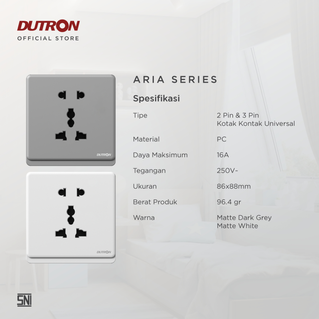 DUTRON ARIA Series Dark Grey Stop Kontak Universal