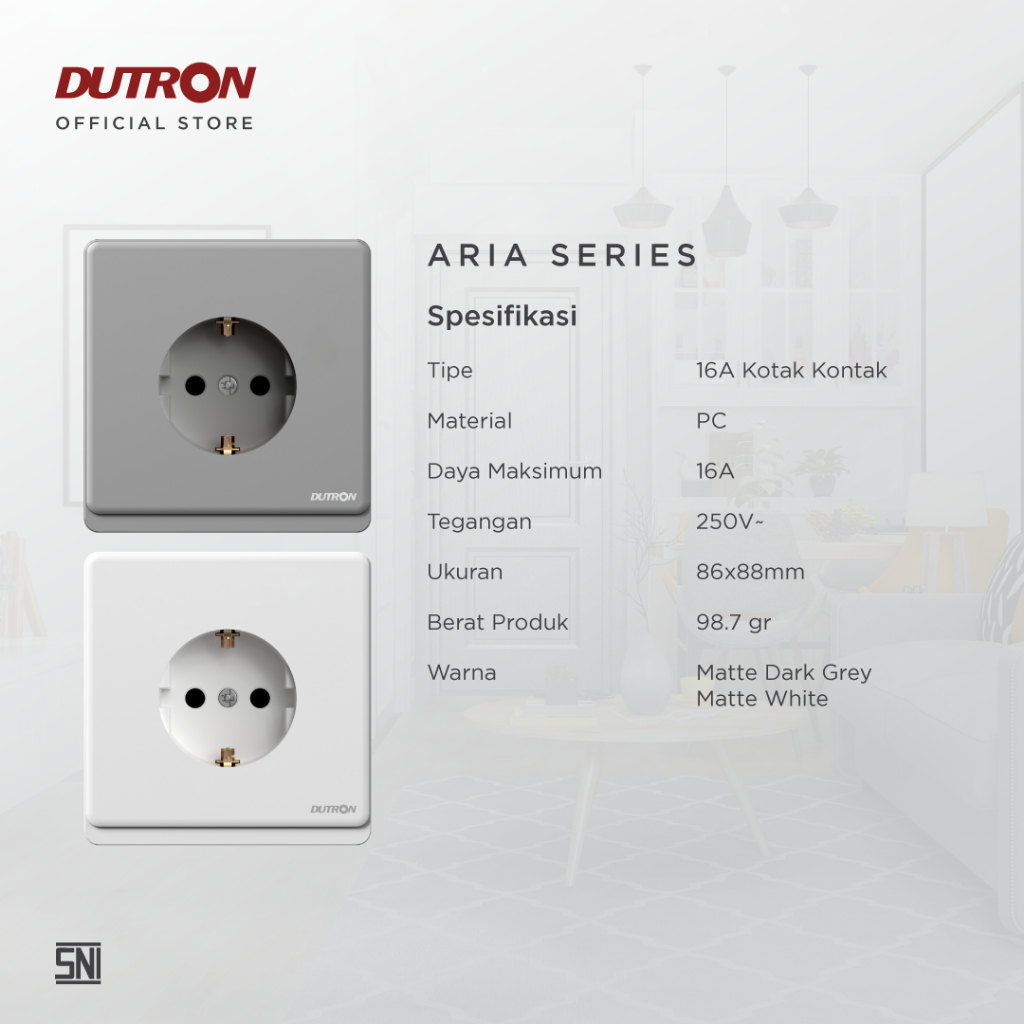 DUTRON ARIA Series Dark Grey Stop Kontak