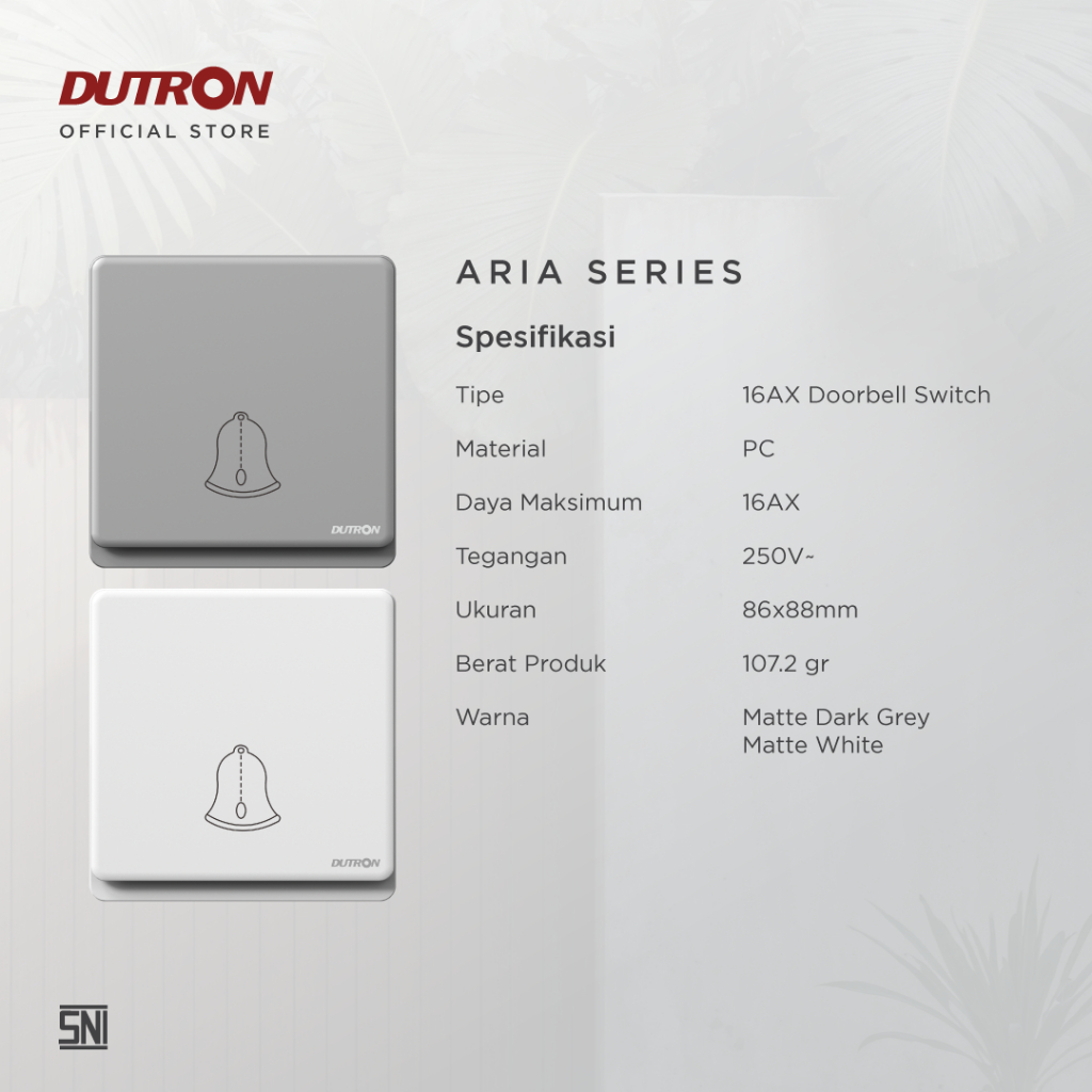 DUTRON ARIA Series Dark Grey Saklar Bell