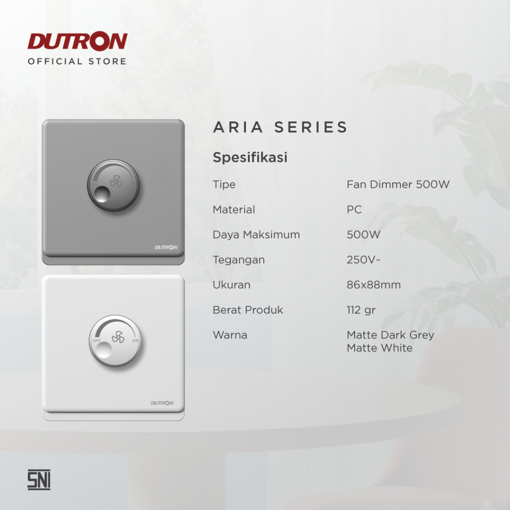 DUTRON ARIA Series Dark Grey Dimmer Kipas