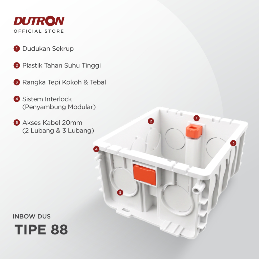 DUTRON Inbow Dus Ib Dus Inbow Dos Saklar / Mangkok Saklar Inbow Stop Kontak