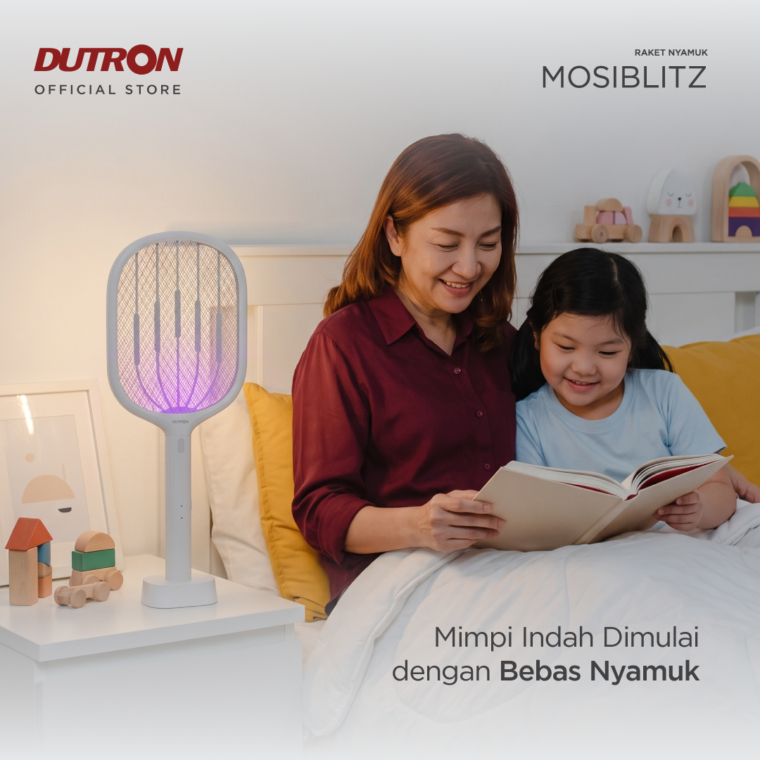 DUTRON Raket Nyamuk Listrik UV MosiBlitz Rechargeable 500 mAh Lithium Battery