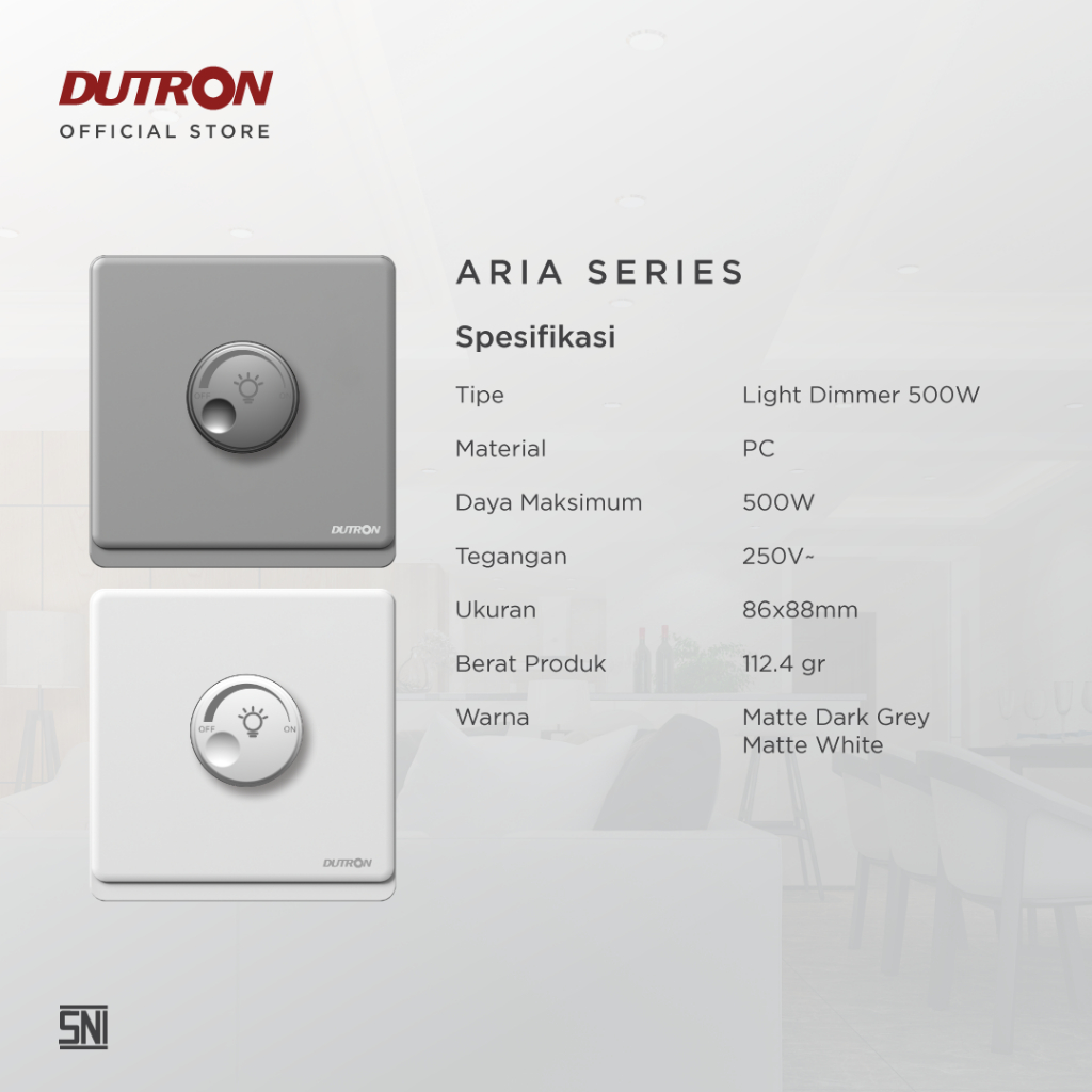 DUTRON ARIA Series Dark Grey Dimmer Lampu