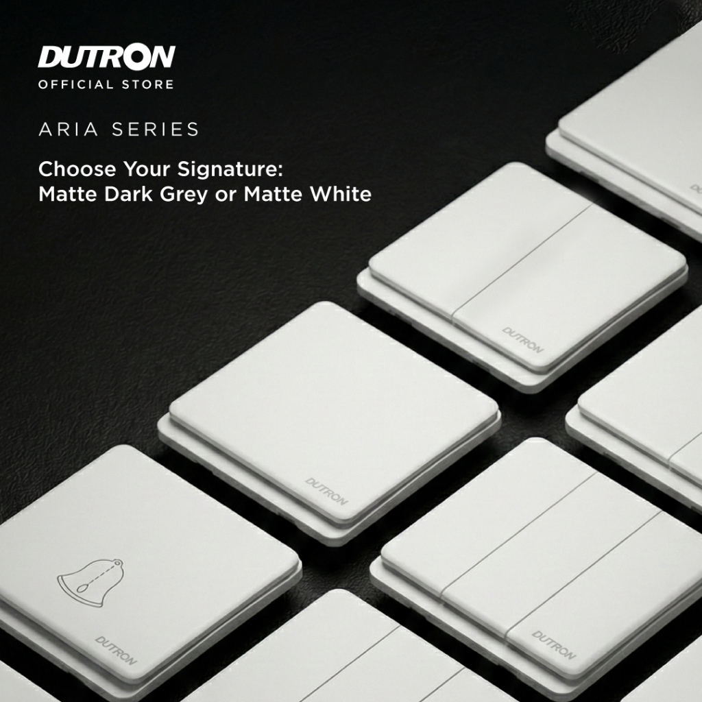 DUTRON ARIA Series Dark Grey Saklar 4 Gang 1 Arah