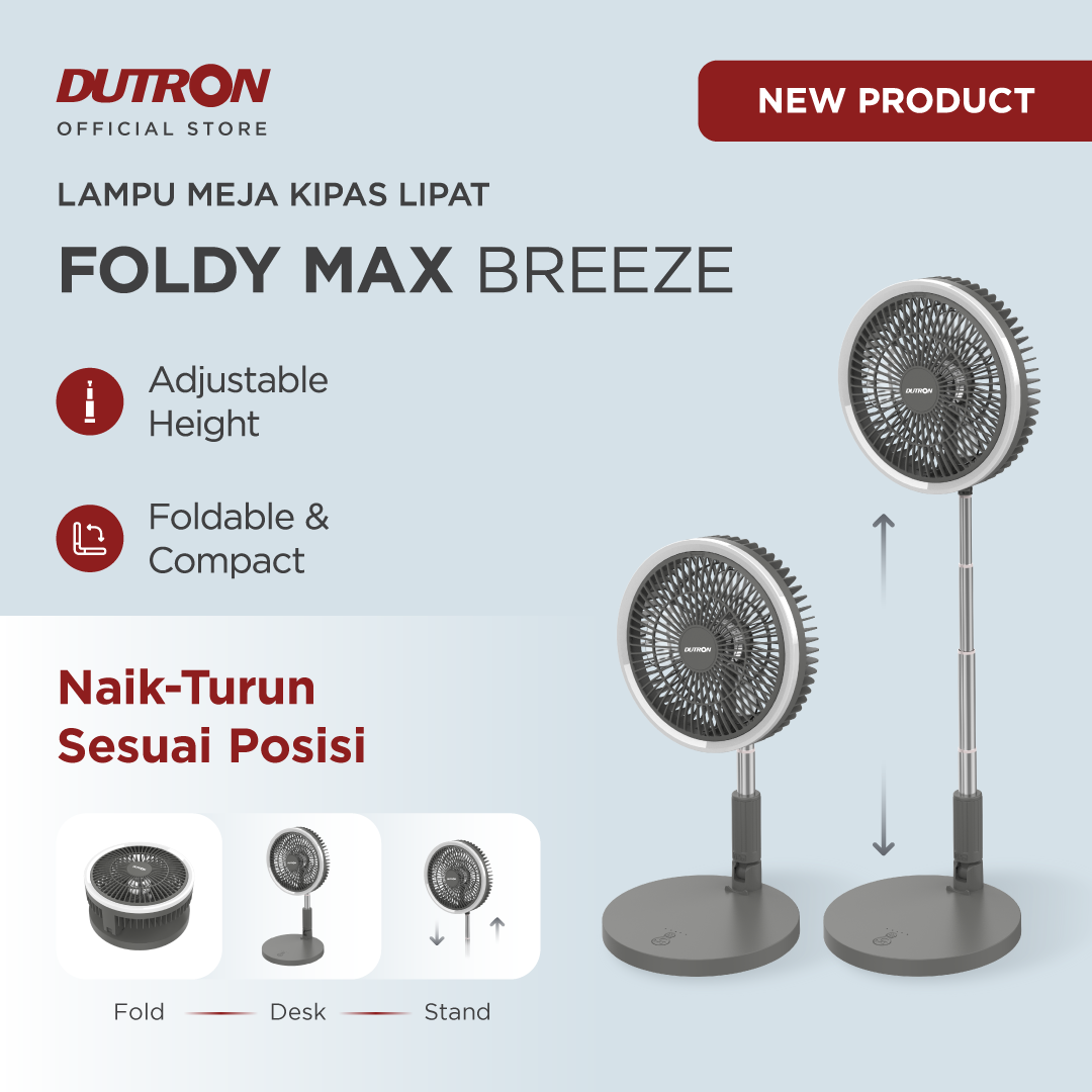 DUTRON Foldy Max Breeze - Kipas Angin Portable 3 in 1