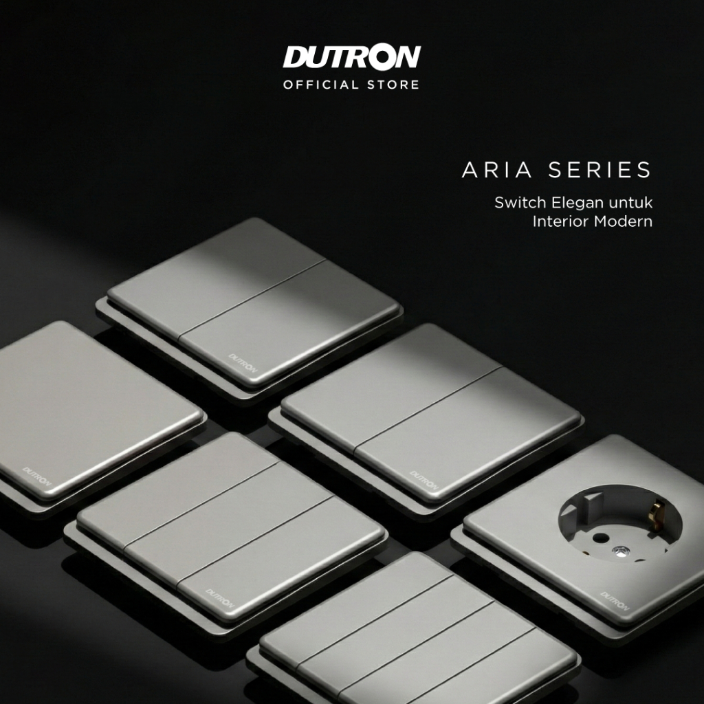 DUTRON ARIA Series Dark Grey Saklar 4 Gang 1 Arah