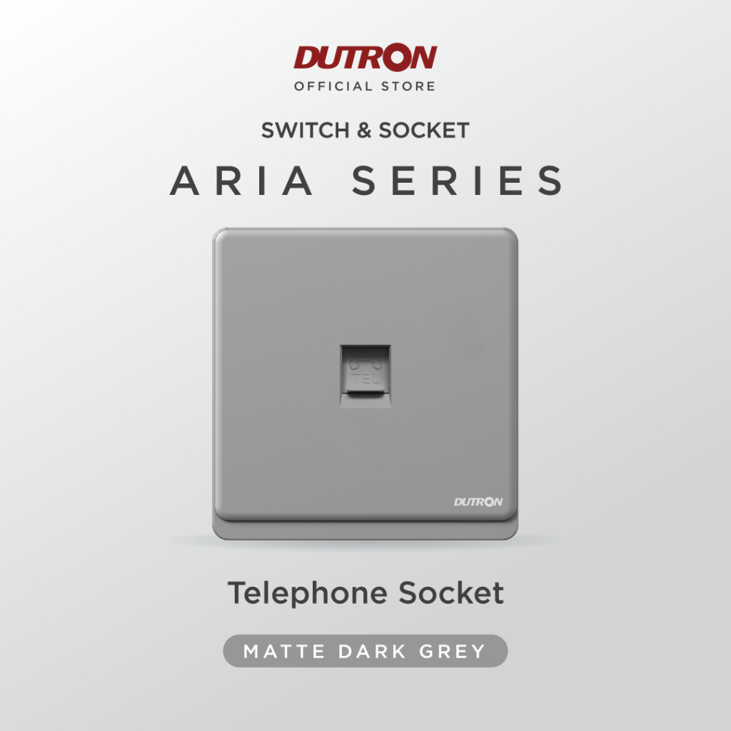 DUTRON ARIA Series Dark Grey Telephone Socket