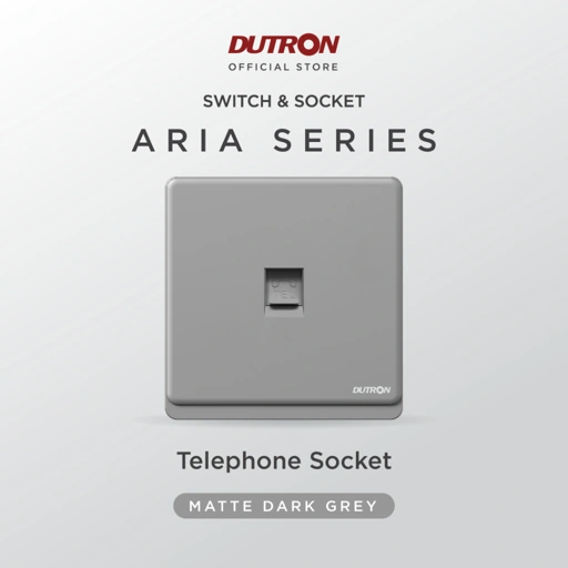 Image of DUTRON ARIA Series Dark Grey Telephone Socket / Outlet Telephone / Jack