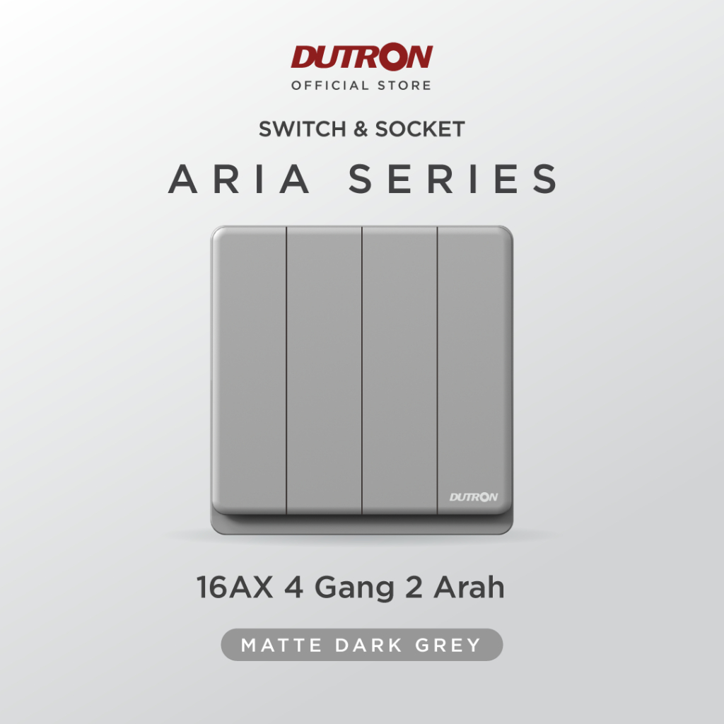 DUTRON ARIA Series Dark Grey Saklar 4 Gang 2 Arah