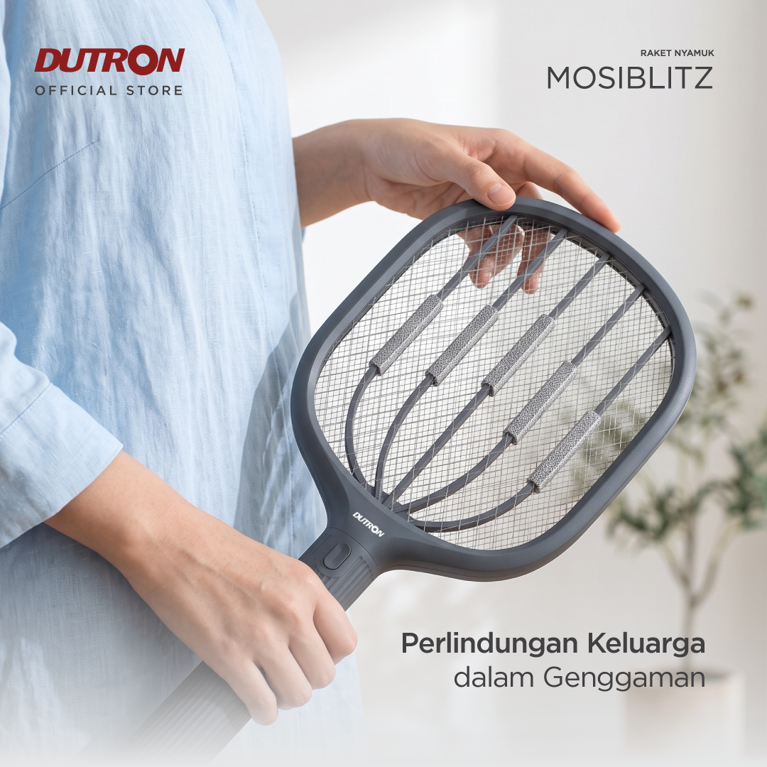 DUTRON Raket Nyamuk Listrik UV MosiBlitz Rechargeable 500 mAh Lithium Battery