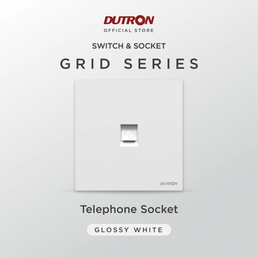 Image of DUTRON GRID Series White Telephone Socket