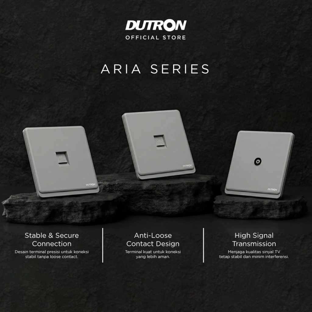 DUTRON ARIA Series Dark Grey Telephone Socket