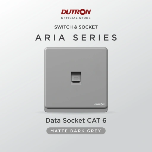 Image of DUTRON ARIA Series Dark Grey Data Socket / Data CAT 6 / Outlet Data