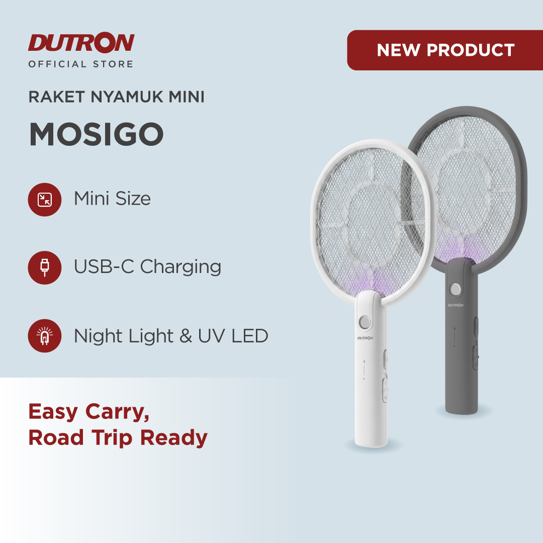DUTRON Raket Nyamuk Mini Listrik UV MosiGo Rechargeable