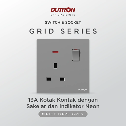 Image of DUTRON GRID Series Dark Grey Stop Kontak AC