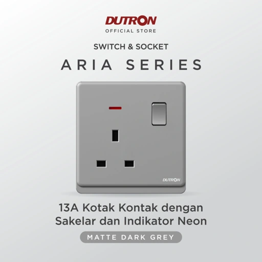 Image of DUTRON ARIA Series Dark Grey Stop Kontak AC / Stop Kontak Gabungan / Colokan AC