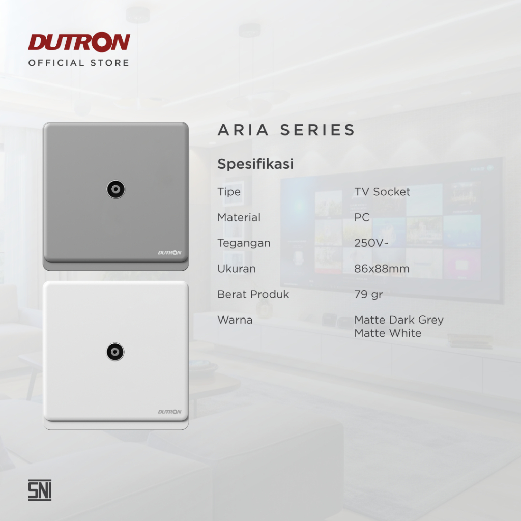 DUTRON ARIA Series Dark Grey TV Socket