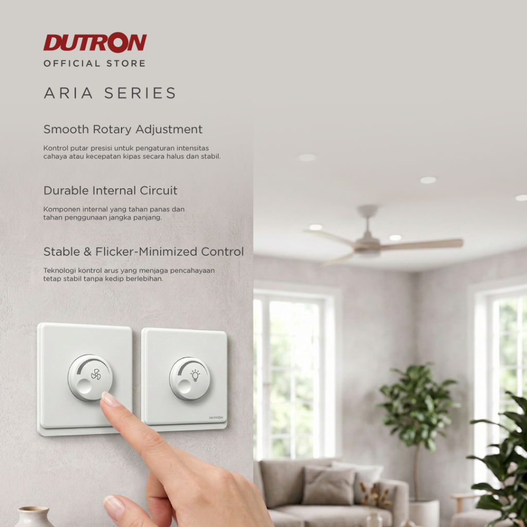 DUTRON ARIA Series Dark Grey Dimmer Lampu