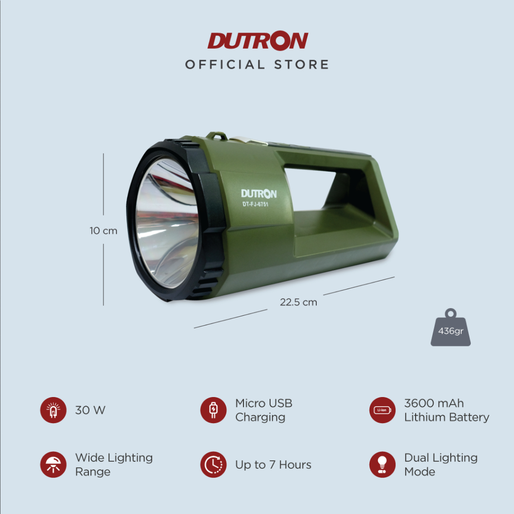 DUTRON Senter LED Jumbo Valeo 30 Watt + 15 Watt