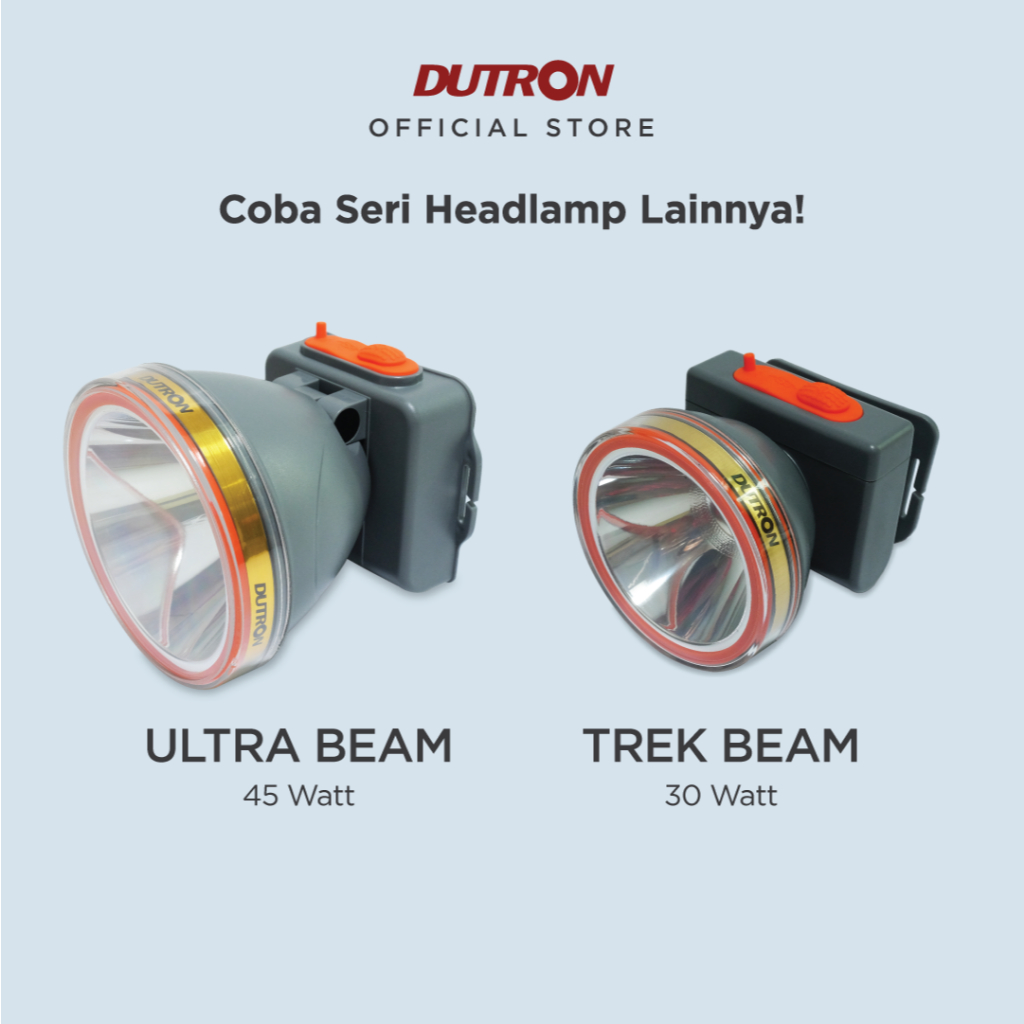 DUTRON Senter Kepala LED Trek Beam Hiking Outdoor Rechargeable 30 Watt